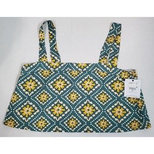 Oneill Women's Juniors Size Medium Crop Tank Top Blue Yellow Floral Sleeveless